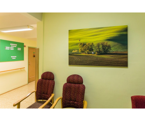 fotoplátno na chodbě penzionu pro seniory v Kyjově