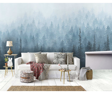 Velkoformátová fototapeta nalepená na zeď a vyrobená z fotografie na míru.