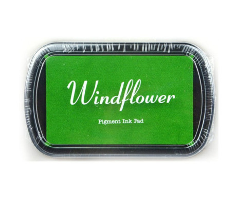 Razítkovací polštářek slouží k tvorbě světle zelených otisků razítek či prstů na papír, plátno a podobné savé materiály