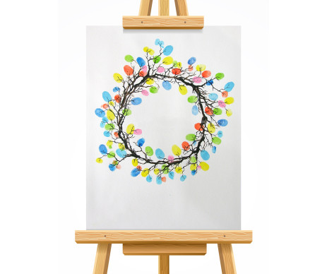 na obrázku je hotový strom života včetně otisků v designu č. 10, který je vytištěný bez lístků a je vyrobený bez ozdobného rámu