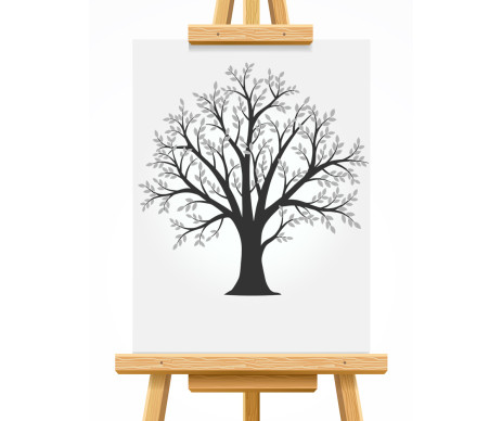 na obrázku je strom života v designu č. 12 s lístky, který je vyroben bez ozdobného rámu