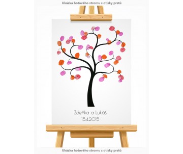 Svatební strom 5 černý s rámem