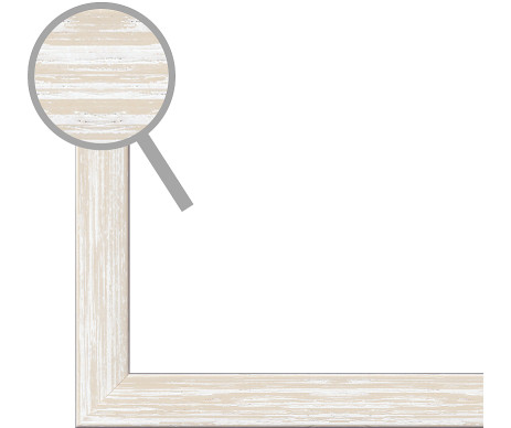 Bílý škrábaný dřevěný rám Arco